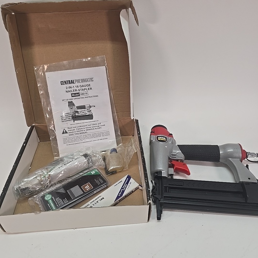 Central Pneumatic 18 Gauge 2-in-1 Air Nailer / Stapler